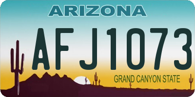 AZ license plate AFJ1073