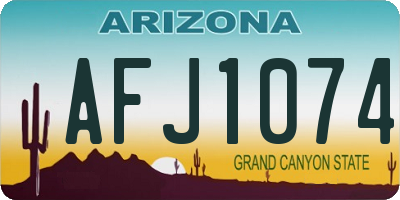 AZ license plate AFJ1074