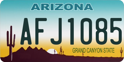 AZ license plate AFJ1085