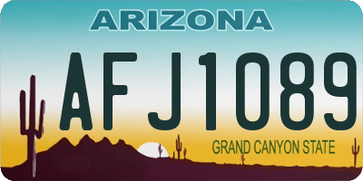 AZ license plate AFJ1089