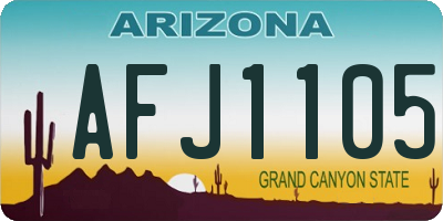 AZ license plate AFJ1105