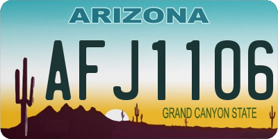 AZ license plate AFJ1106
