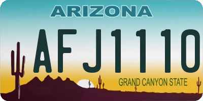 AZ license plate AFJ1110