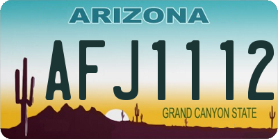 AZ license plate AFJ1112
