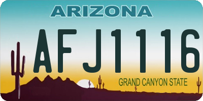 AZ license plate AFJ1116