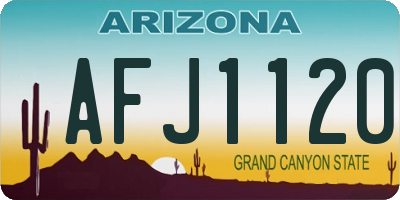 AZ license plate AFJ1120