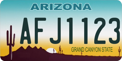 AZ license plate AFJ1123