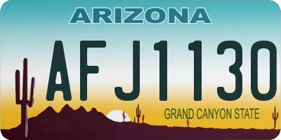 AZ license plate AFJ1130