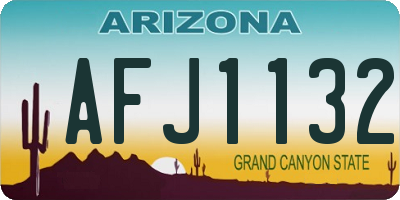 AZ license plate AFJ1132