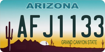 AZ license plate AFJ1133