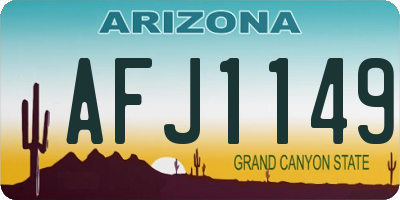 AZ license plate AFJ1149