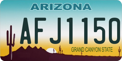 AZ license plate AFJ1150