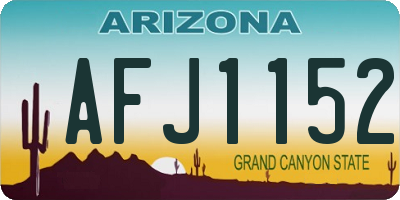 AZ license plate AFJ1152