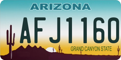AZ license plate AFJ1160