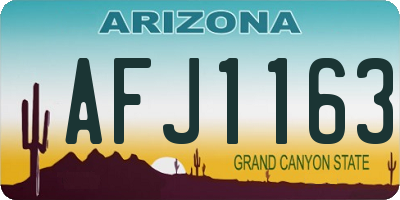AZ license plate AFJ1163