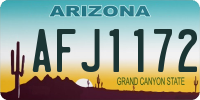 AZ license plate AFJ1172