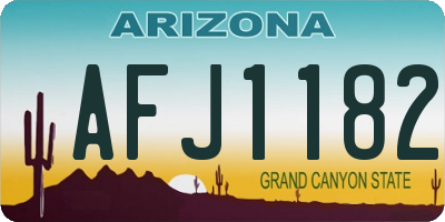AZ license plate AFJ1182