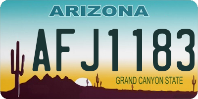 AZ license plate AFJ1183
