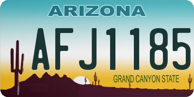 AZ license plate AFJ1185