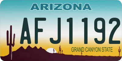 AZ license plate AFJ1192