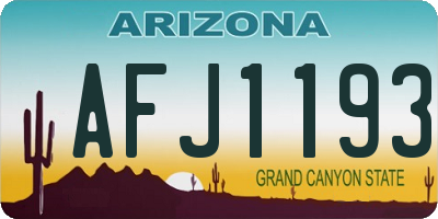 AZ license plate AFJ1193