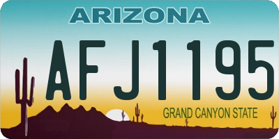 AZ license plate AFJ1195