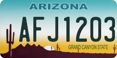 AZ license plate AFJ1203