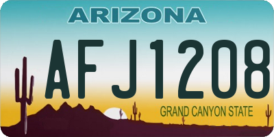 AZ license plate AFJ1208