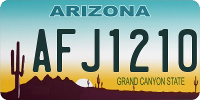 AZ license plate AFJ1210