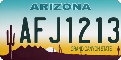 AZ license plate AFJ1213