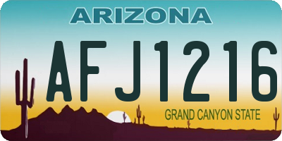 AZ license plate AFJ1216