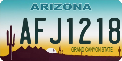 AZ license plate AFJ1218