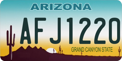 AZ license plate AFJ1220