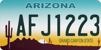 AZ license plate AFJ1223