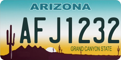 AZ license plate AFJ1232