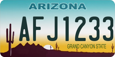 AZ license plate AFJ1233
