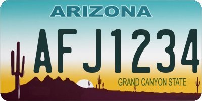 AZ license plate AFJ1234