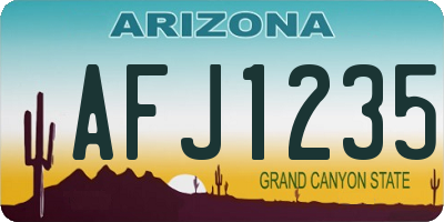 AZ license plate AFJ1235