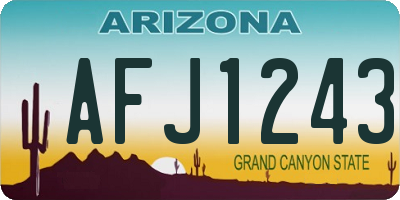 AZ license plate AFJ1243