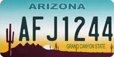 AZ license plate AFJ1244
