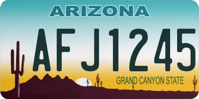 AZ license plate AFJ1245