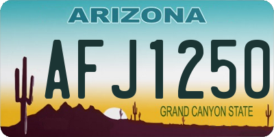 AZ license plate AFJ1250