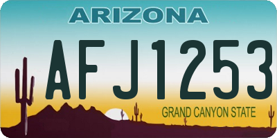 AZ license plate AFJ1253