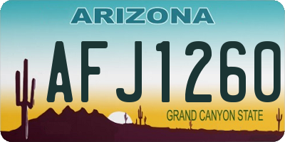 AZ license plate AFJ1260