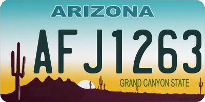 AZ license plate AFJ1263