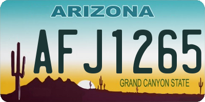AZ license plate AFJ1265