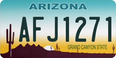 AZ license plate AFJ1271