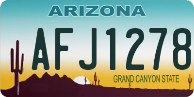 AZ license plate AFJ1278