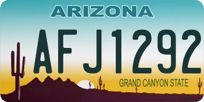 AZ license plate AFJ1292