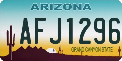AZ license plate AFJ1296
